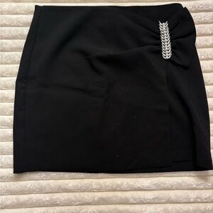 Dynamite Black Pencil Skirt with Silver Detail